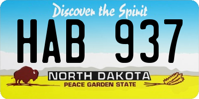 ND license plate HAB937