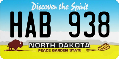 ND license plate HAB938