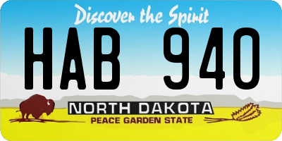 ND license plate HAB940