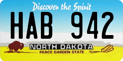 ND license plate HAB942