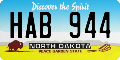 ND license plate HAB944