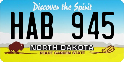 ND license plate HAB945