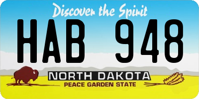 ND license plate HAB948