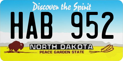 ND license plate HAB952