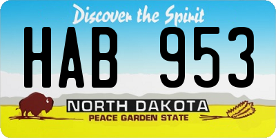 ND license plate HAB953