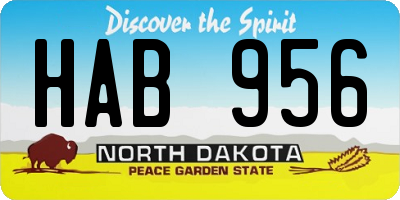 ND license plate HAB956