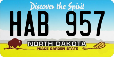 ND license plate HAB957