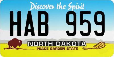 ND license plate HAB959