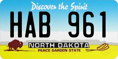 ND license plate HAB961