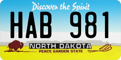 ND license plate HAB981