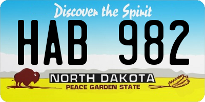 ND license plate HAB982