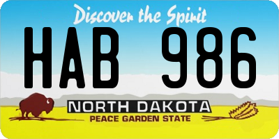 ND license plate HAB986