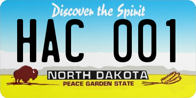 ND license plate HAC001