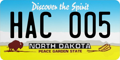 ND license plate HAC005