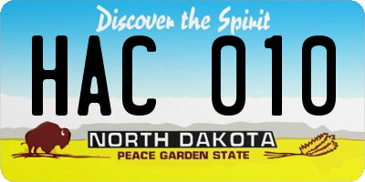 ND license plate HAC010