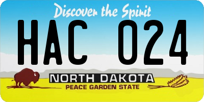 ND license plate HAC024