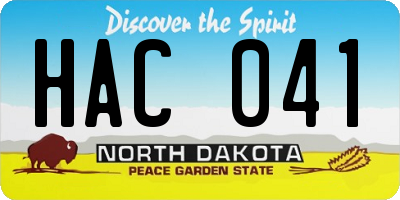 ND license plate HAC041