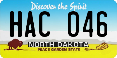 ND license plate HAC046