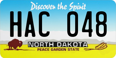 ND license plate HAC048