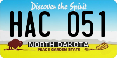 ND license plate HAC051