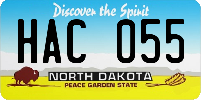 ND license plate HAC055