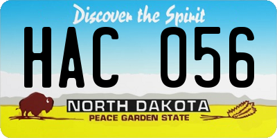 ND license plate HAC056