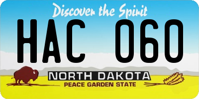 ND license plate HAC060