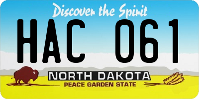 ND license plate HAC061