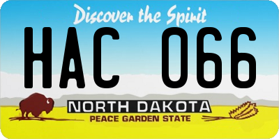 ND license plate HAC066