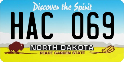 ND license plate HAC069