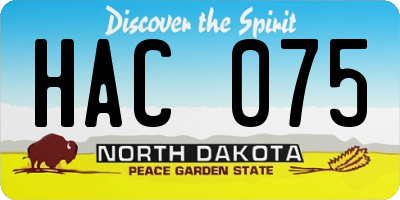 ND license plate HAC075