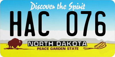 ND license plate HAC076