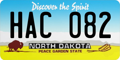 ND license plate HAC082