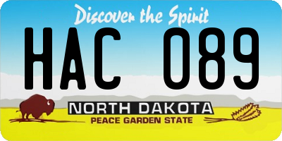 ND license plate HAC089