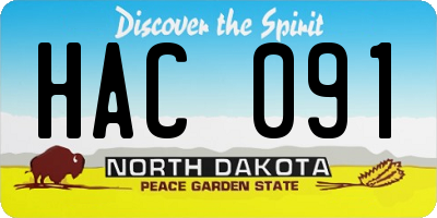 ND license plate HAC091