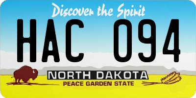 ND license plate HAC094