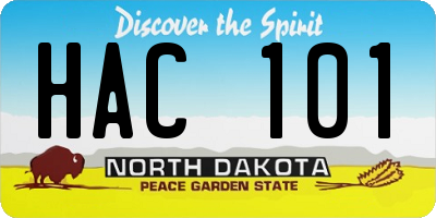 ND license plate HAC101