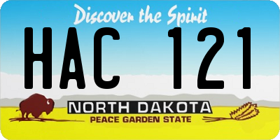 ND license plate HAC121