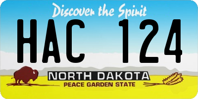 ND license plate HAC124