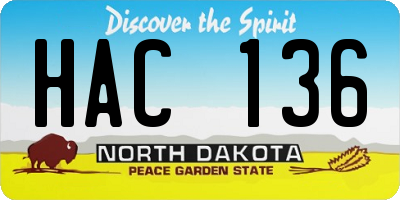 ND license plate HAC136