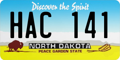 ND license plate HAC141