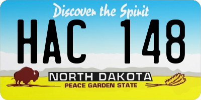 ND license plate HAC148