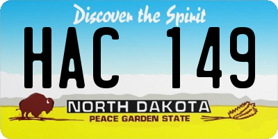 ND license plate HAC149