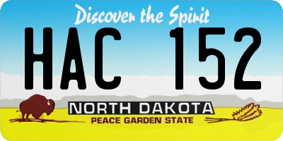 ND license plate HAC152