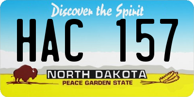 ND license plate HAC157