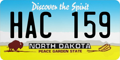 ND license plate HAC159