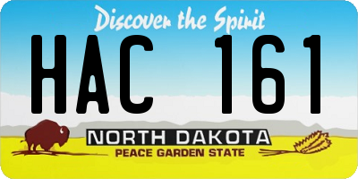 ND license plate HAC161