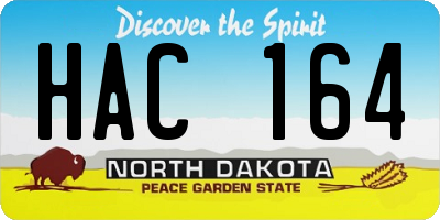 ND license plate HAC164