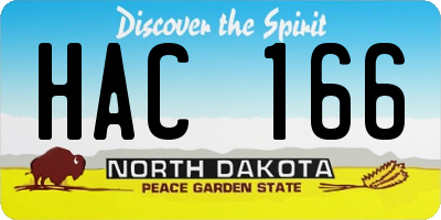 ND license plate HAC166
