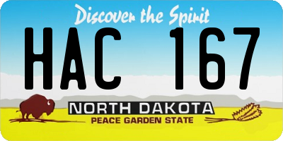 ND license plate HAC167